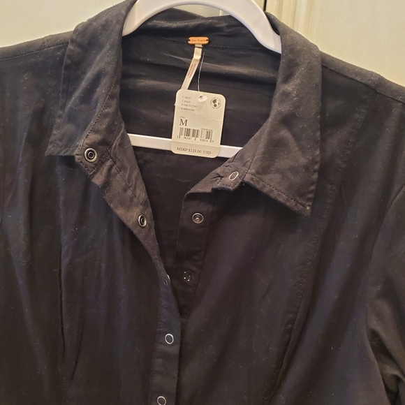 FREE PEOPLE THEA MINI DRESS IN BLACK - Picture 7 of 7